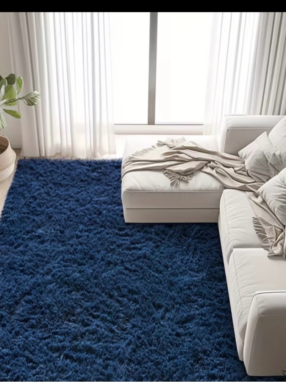 Navy Blue Luxurious Fluffy Shag Rug  Ultra Soft,Plush,Fuzzy, Durable 3x5ft
